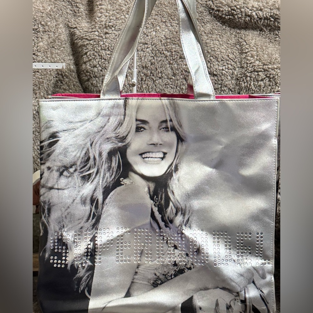 Victoria’s Secret Y2K Supermodel Silver/Pink Large Tote Bag EUC